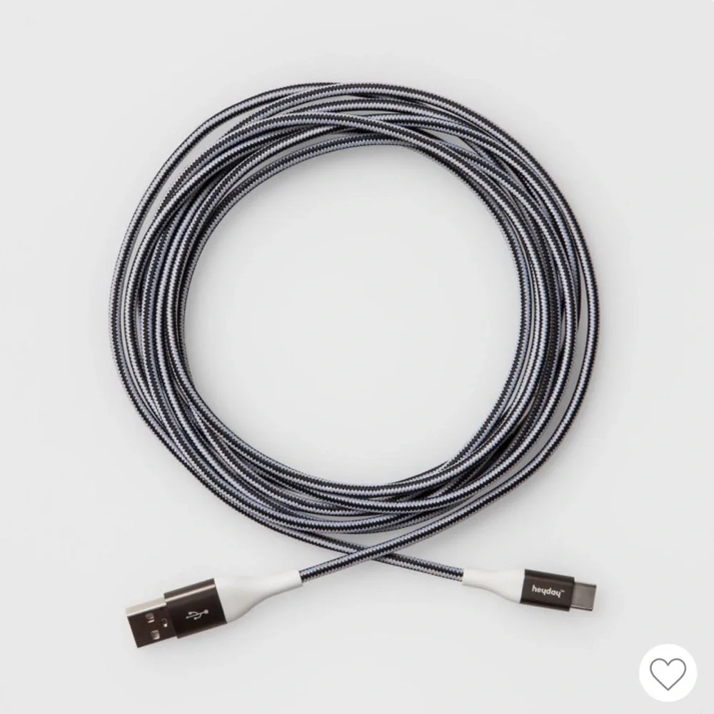 Android 10ft Braided Charging Cable USB-A to USB-C White/Black & Gunmeta… - Picture 8 of 8